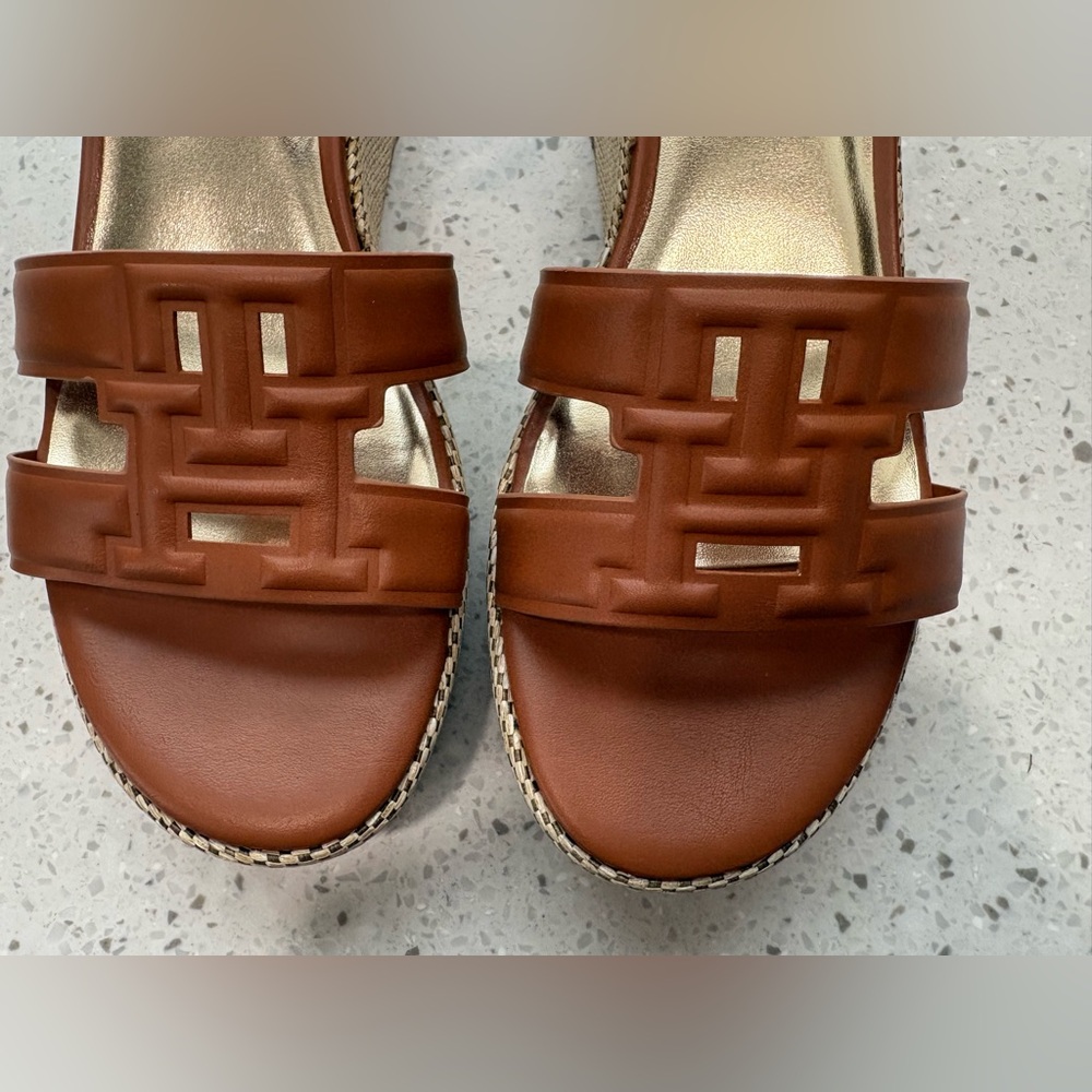New Tommy Hilfiger Women's Vastie Raffia Platform Wedge Sandals- size 9.5 - Picture 5 of 10